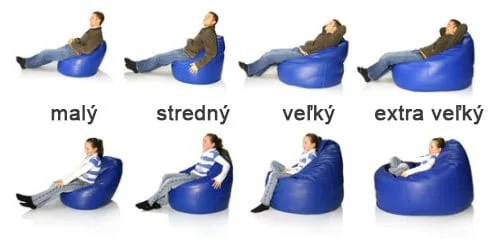 Sedacie vaky - veľkosti